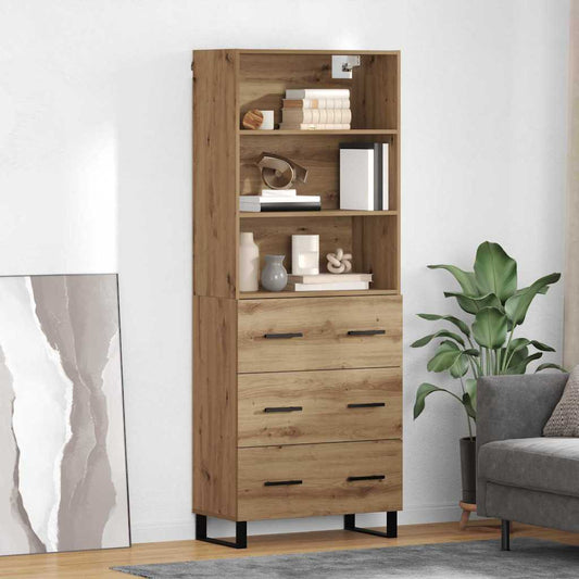 Highboard Artisan-Eiche 69,5 x 34 x 180 cm Holzwerkstoff