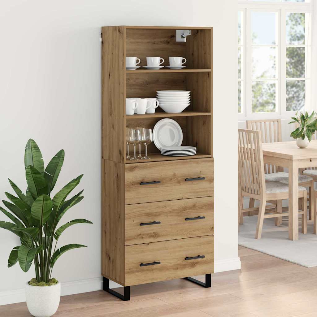 Highboard Artisan-Eiche 69,5 x 34 x 180 cm Holzwerkstoff