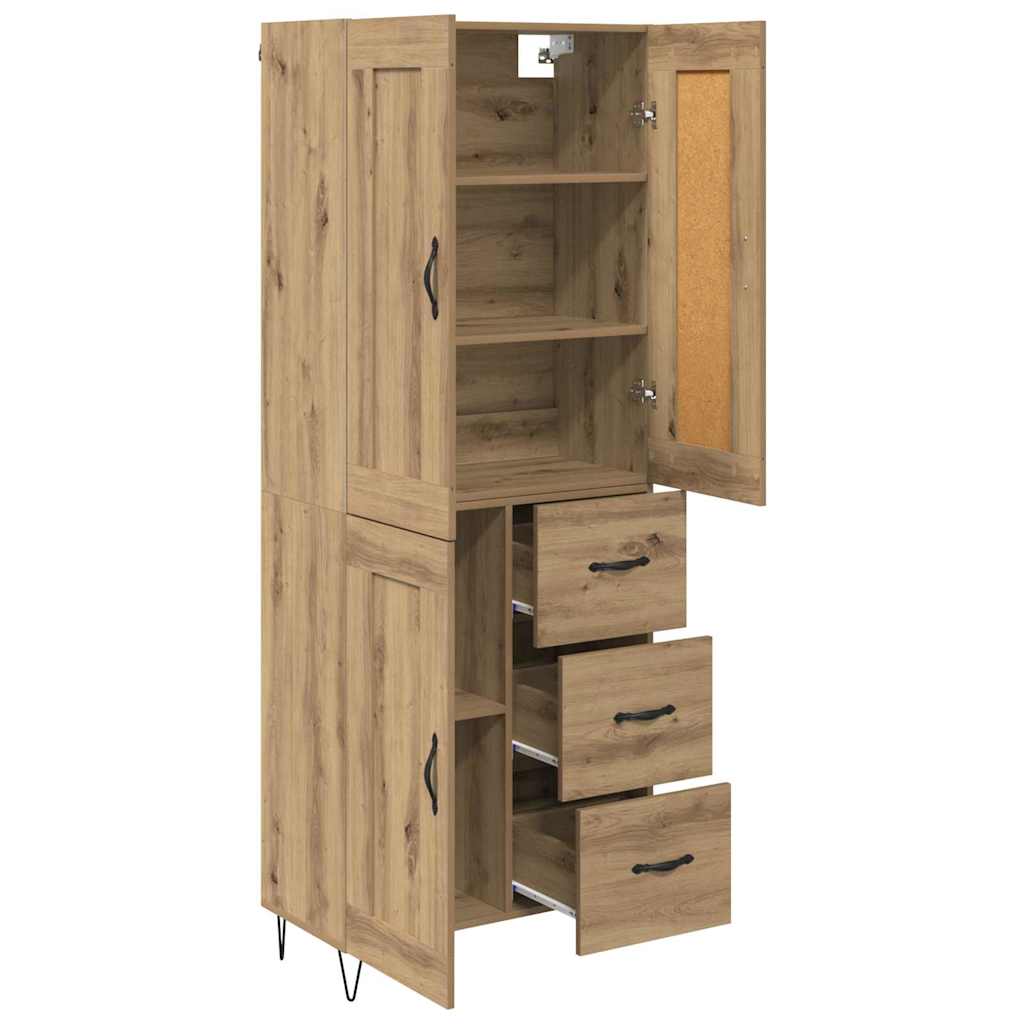 Highboard Artisan-Eiche 69,5 x 34 x 180 cm Holzwerkstoff