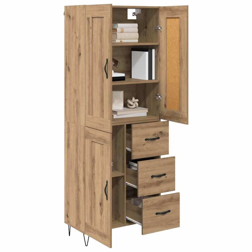 Highboard Artisan-Eiche 69,5 x 34 x 180 cm Holzwerkstoff
