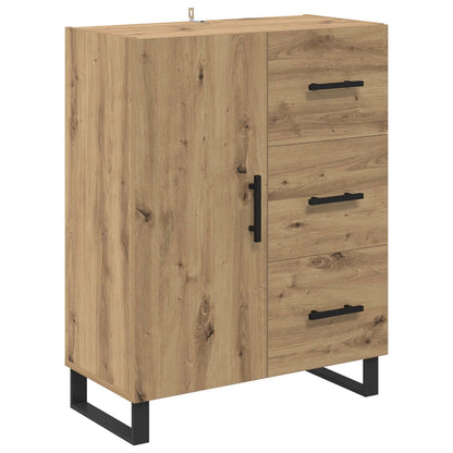 Highboard 2 pcs Artisan-Eiche Engineered Wood und Glas