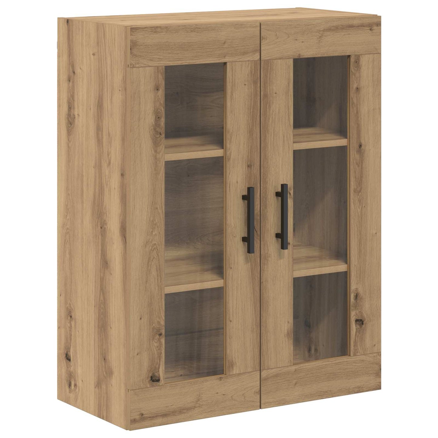 Highboard 2 pcs Artisan-Eiche Engineered Wood und Glas
