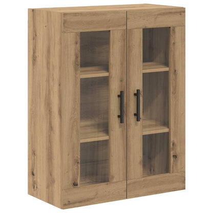 Highboard 2 pcs Artisan-Eiche Engineered Wood und Glas