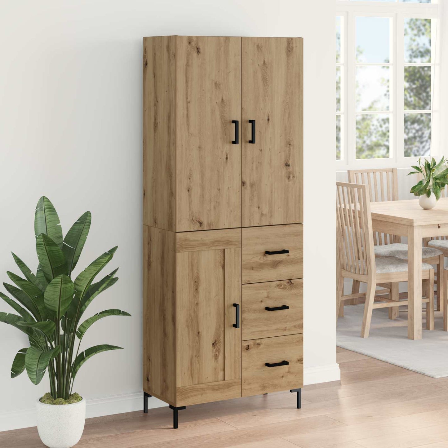 Highboard Artisan-Eiche 69,5 x 34 x 180 cm Holzwerkstoff