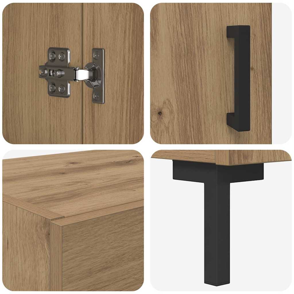 Highboard 2 pcs Artisan-Eiche Holzwerkstoff