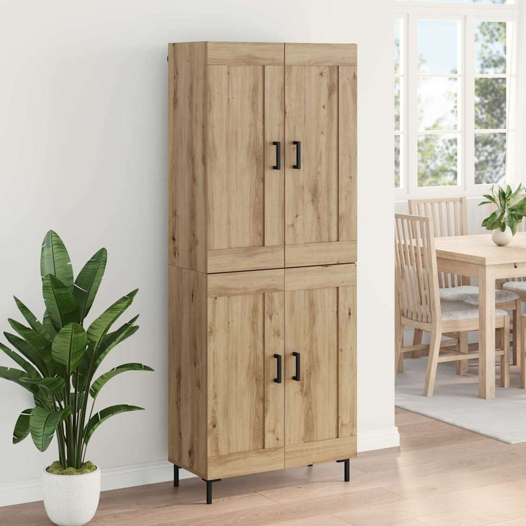 Highboard 2 pcs Artisan-Eiche Holzwerkstoff