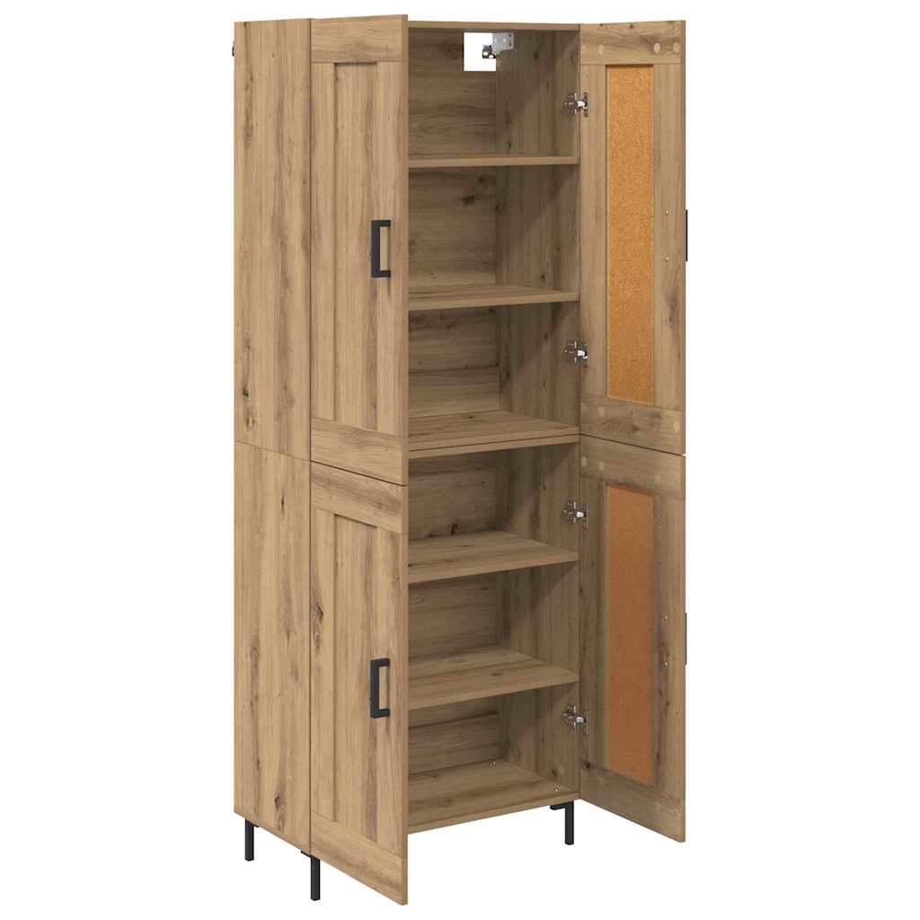 Highboard 2 pcs Artisan-Eiche Holzwerkstoff
