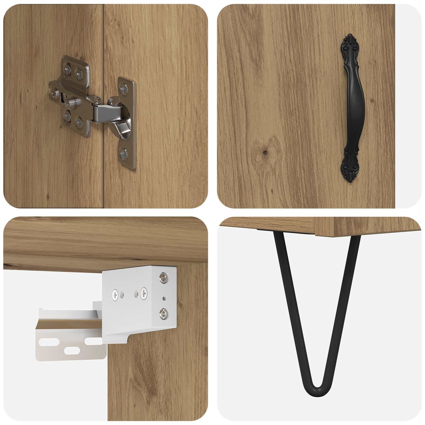 Highboard Artisan-Eiche 69,5 x 34 x 180 cm Holzwerkstoff