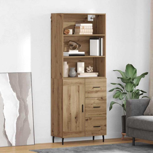 Highboard mit Schubladen Artisan-Eiche 69,5 x 34 x 180 cm