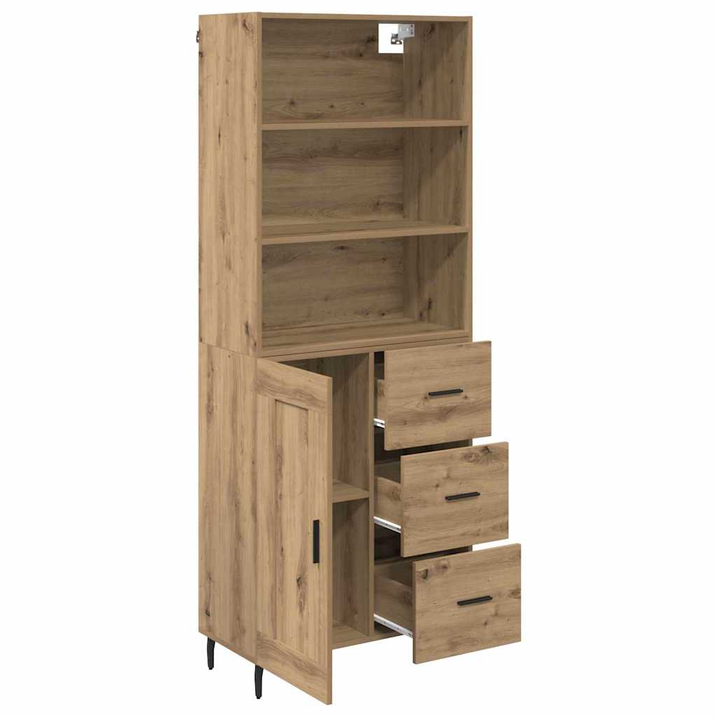 Highboard mit Schubladen Artisan-Eiche 69,5 x 34 x 180 cm
