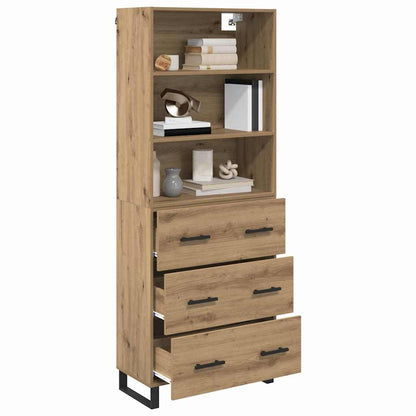 Highboard mit Schubladen Artisan-Eiche 69,5 x 34 x 180 cm