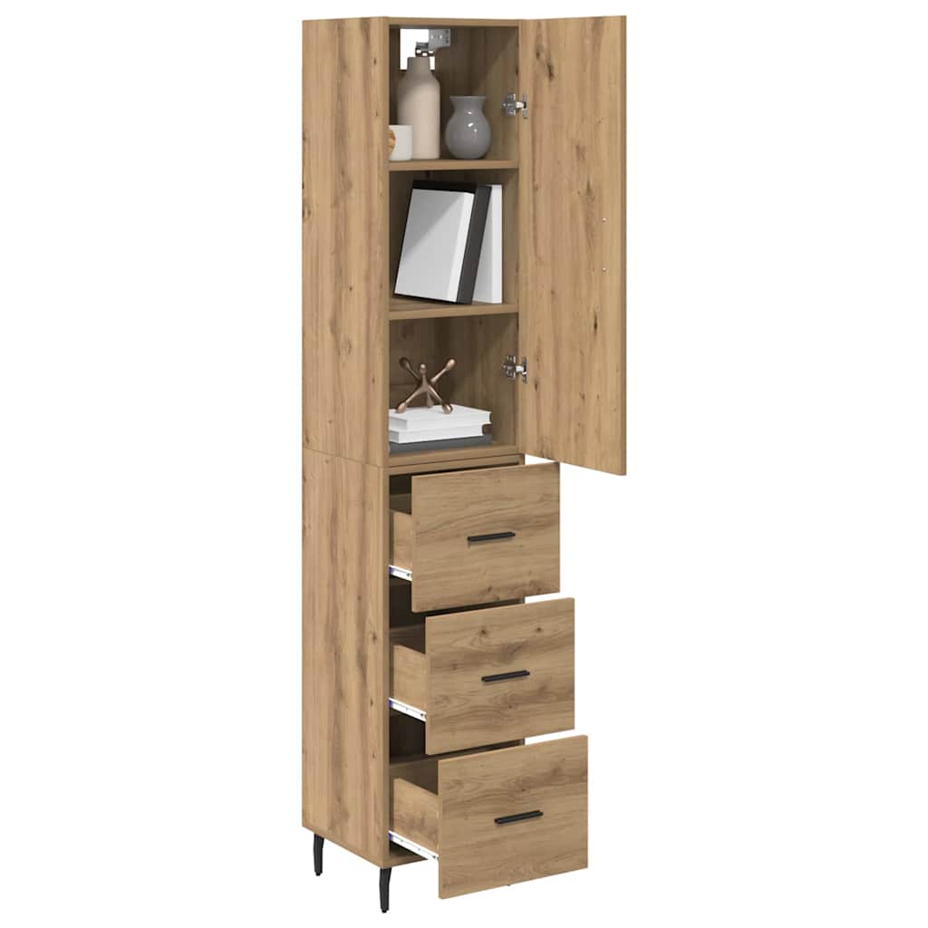 Highboard Artisan-Eiche 34,5 x 34 x 180 cm Holzwerkstoff