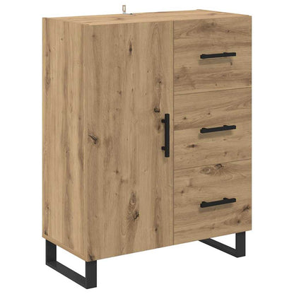Highboard 2 pcs Artisan-Eiche Engineered Wood und Glas
