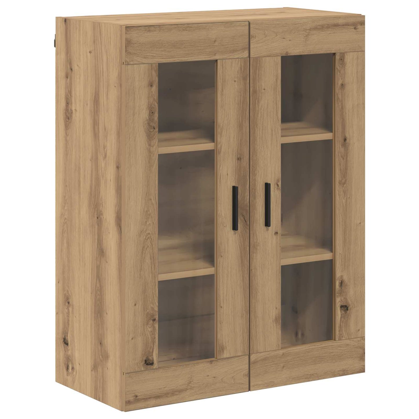 Highboard 2 pcs Artisan-Eiche Engineered Wood und Glas