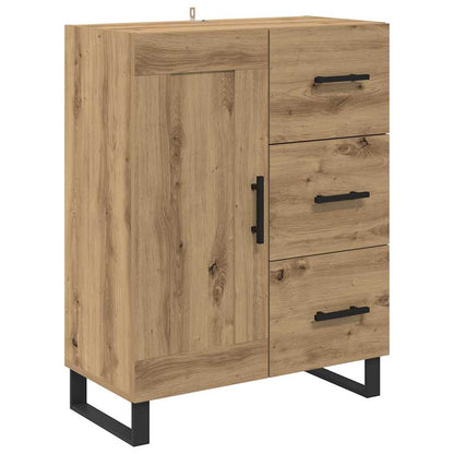Highboard 2 pcs Artisan-Eiche Engineered Wood und Glas