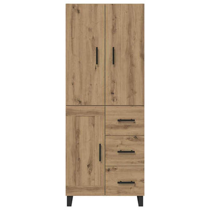Highboard 2 pcs Artisan-Eiche Engineered Wood und Glas