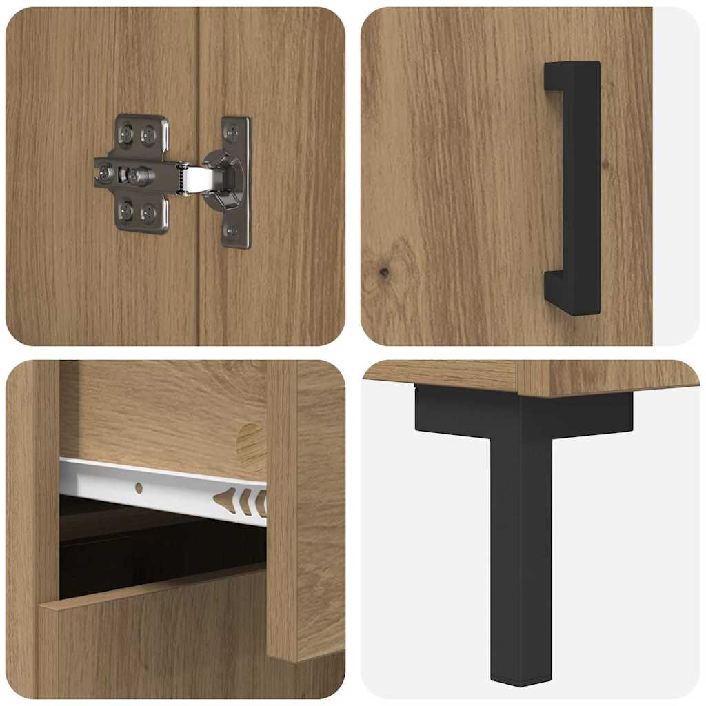 Highboard mit Schubladen 2 pcs Artisan-Eiche Holzwerkstoff