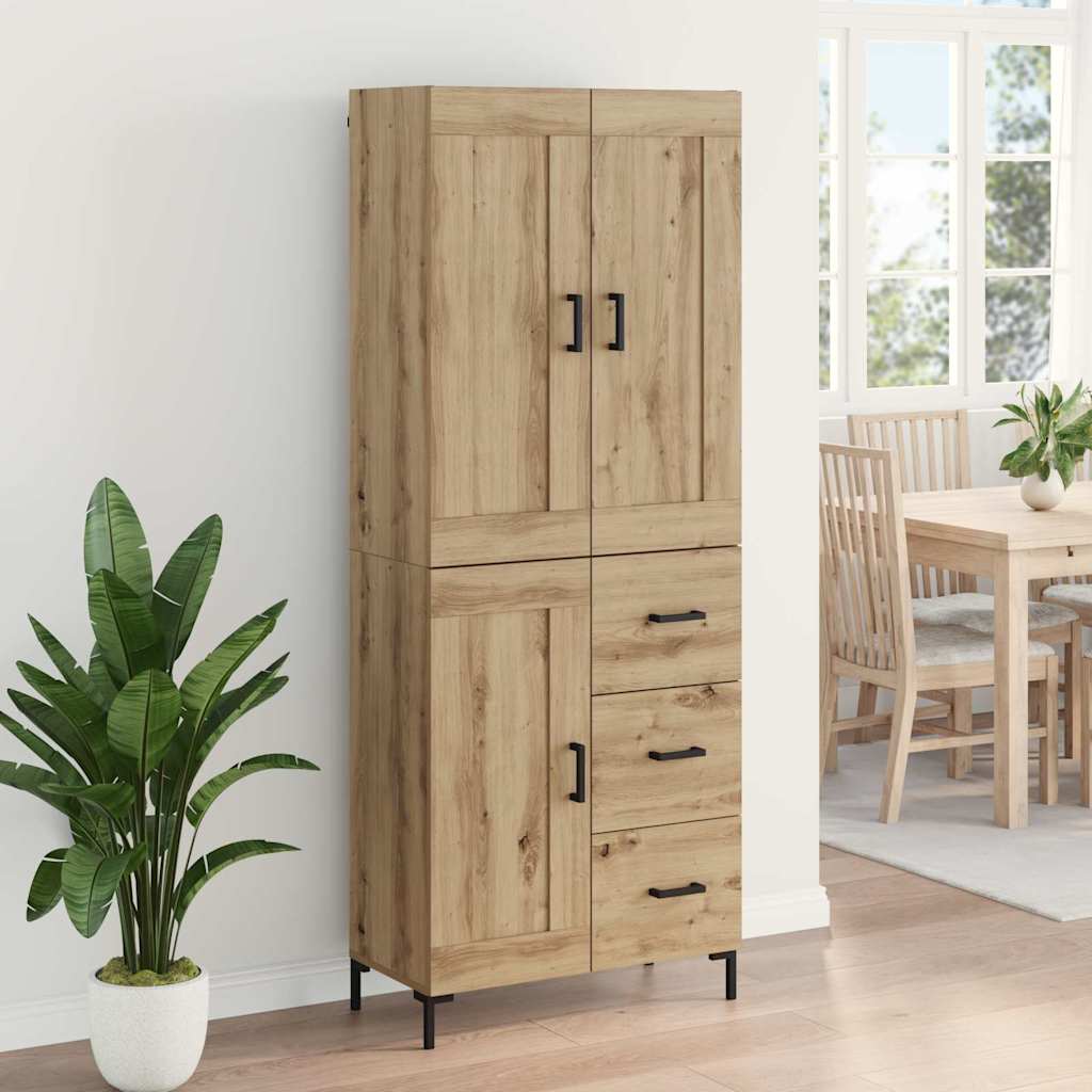 Highboard mit Schubladen 2 pcs Artisan-Eiche Holzwerkstoff