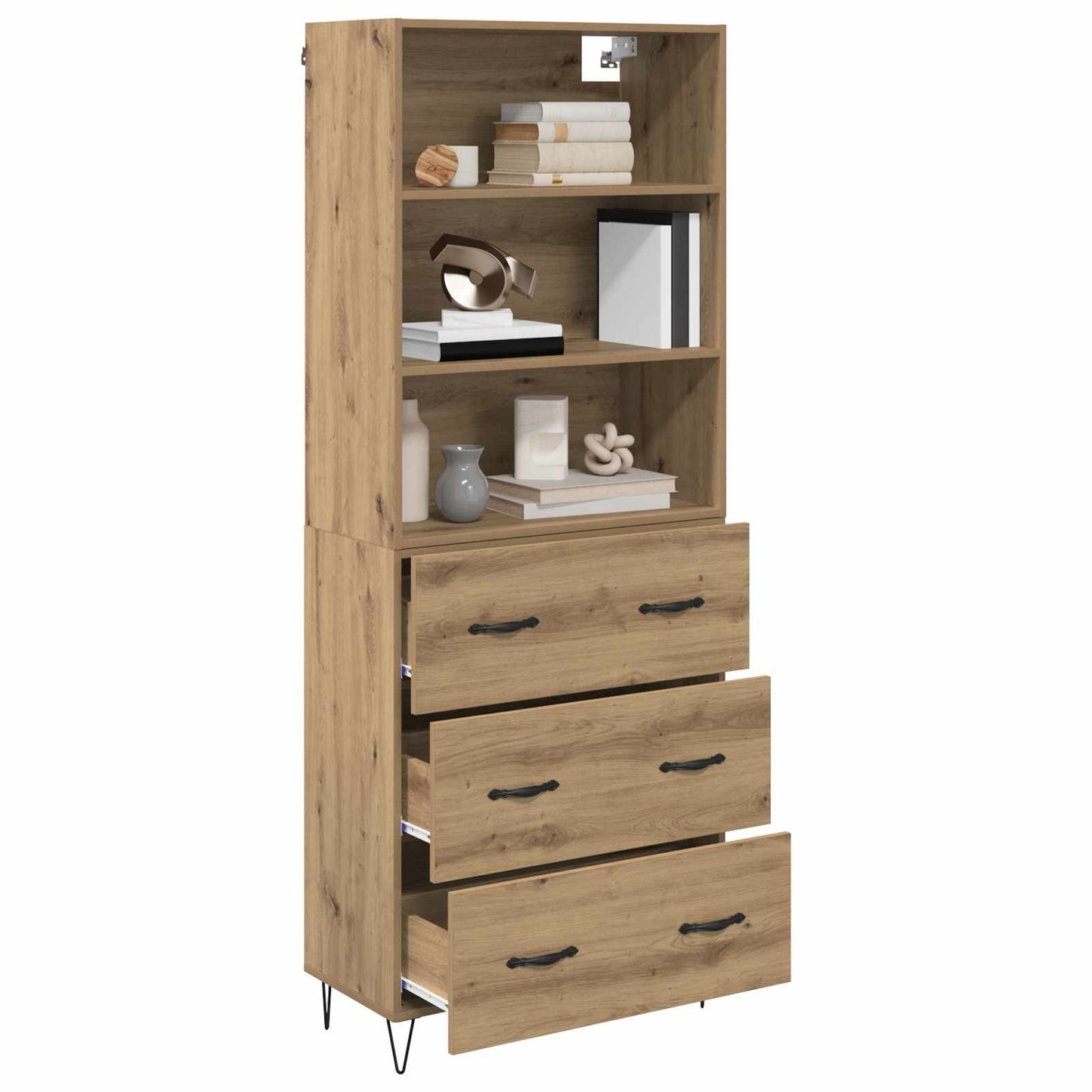 Highboard Artisan-Eiche 69,5 x 34 x 180 cm Holzwerkstoff