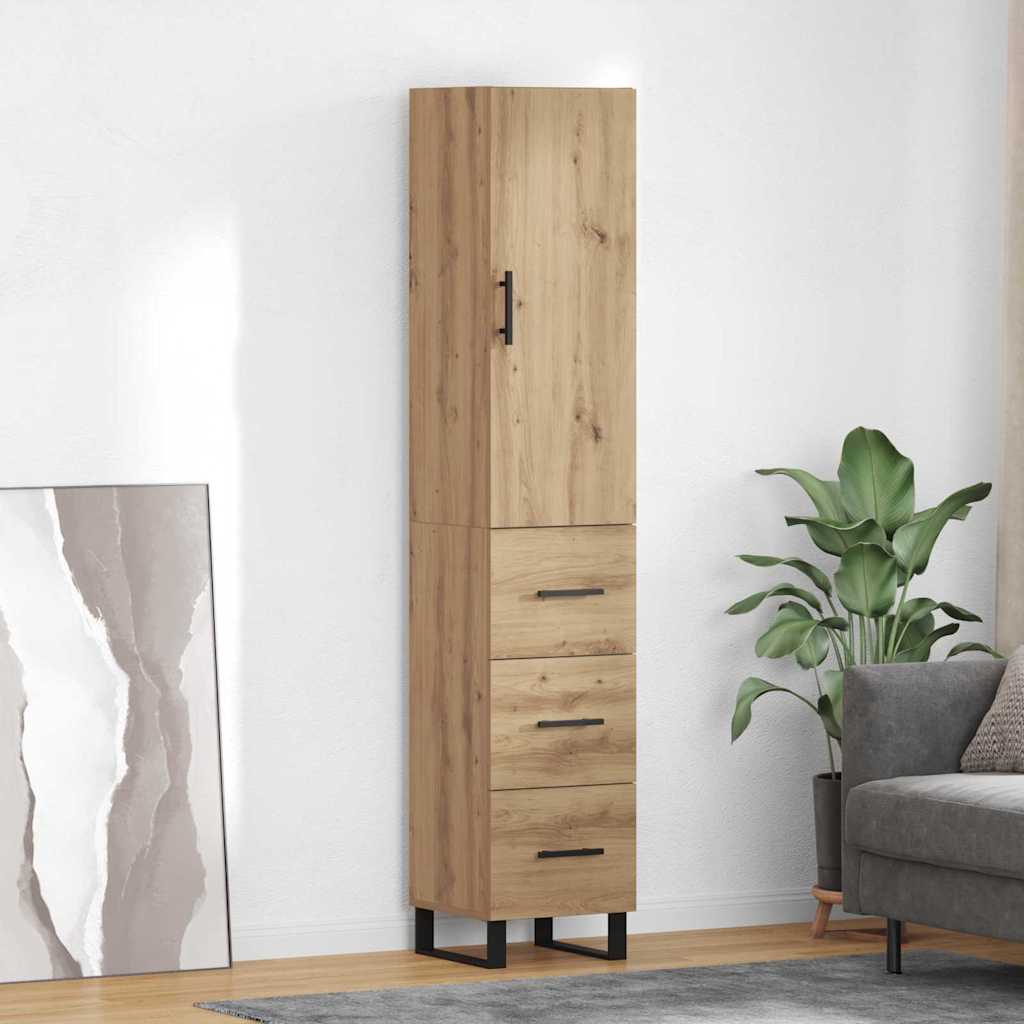 Highboard Artisan-Eiche 34,5 x 34 x 180 cm Holzwerkstoff