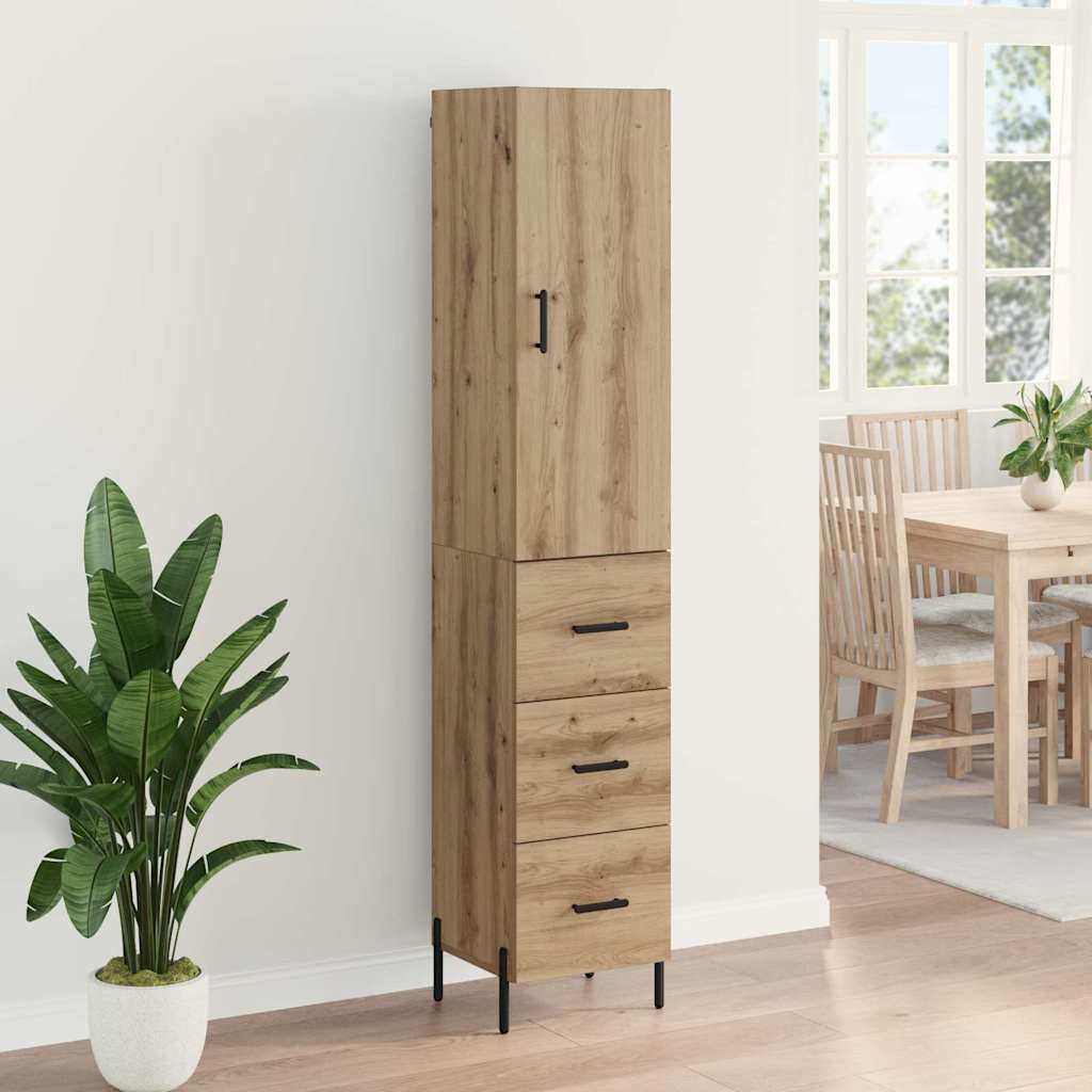 Highboard Artisan-Eiche 34,5 x 34 x 180 cm Holzwerkstoff