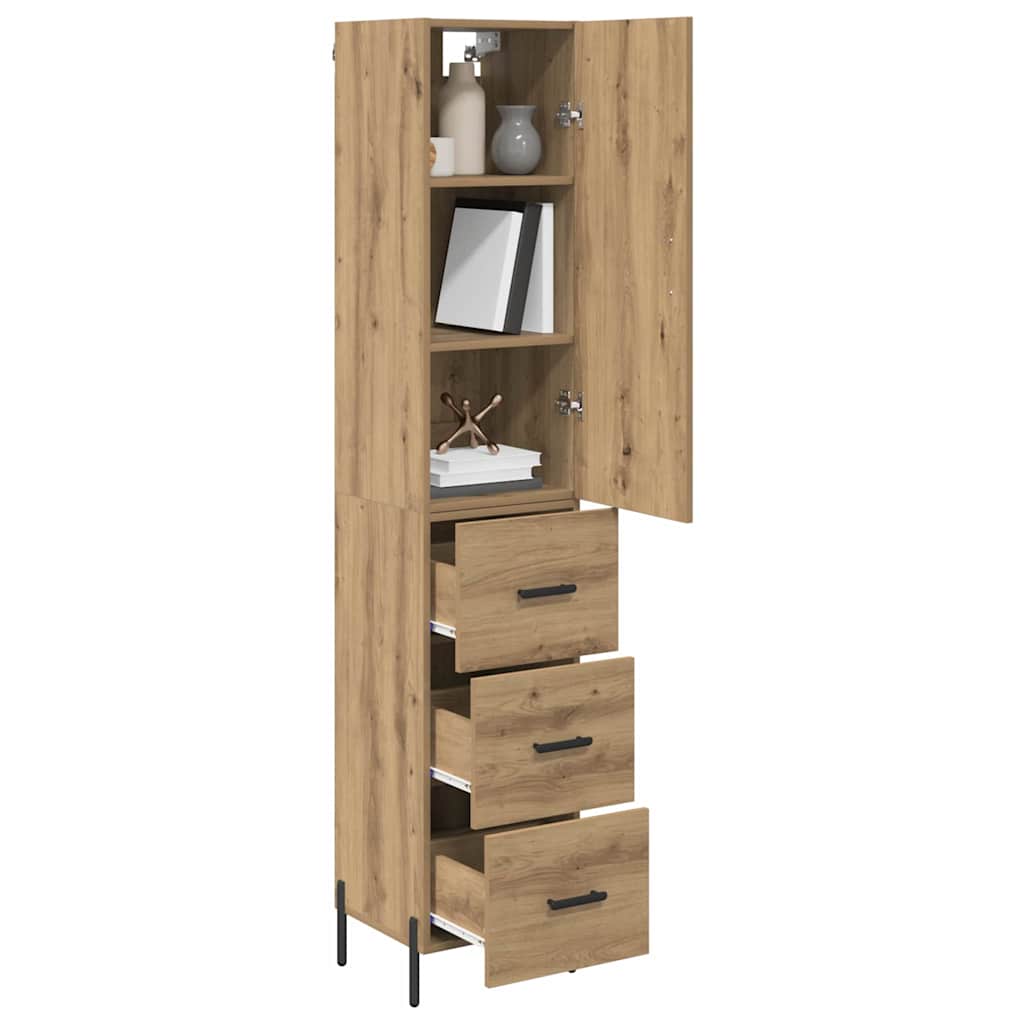 Highboard Artisan-Eiche 34,5 x 34 x 180 cm Holzwerkstoff