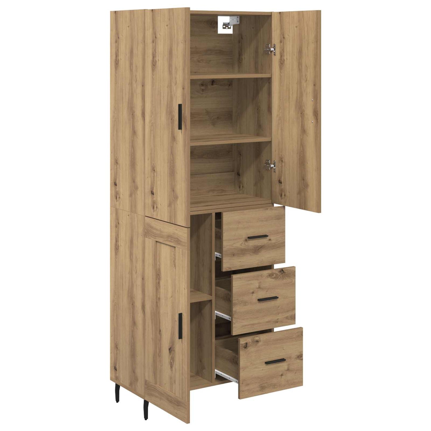Highboard mit Schubladen Artisan-Eiche 69,5 x 34 x 180 cm
