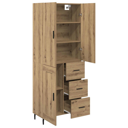 Highboard mit Schubladen Artisan-Eiche 69,5 x 34 x 180 cm