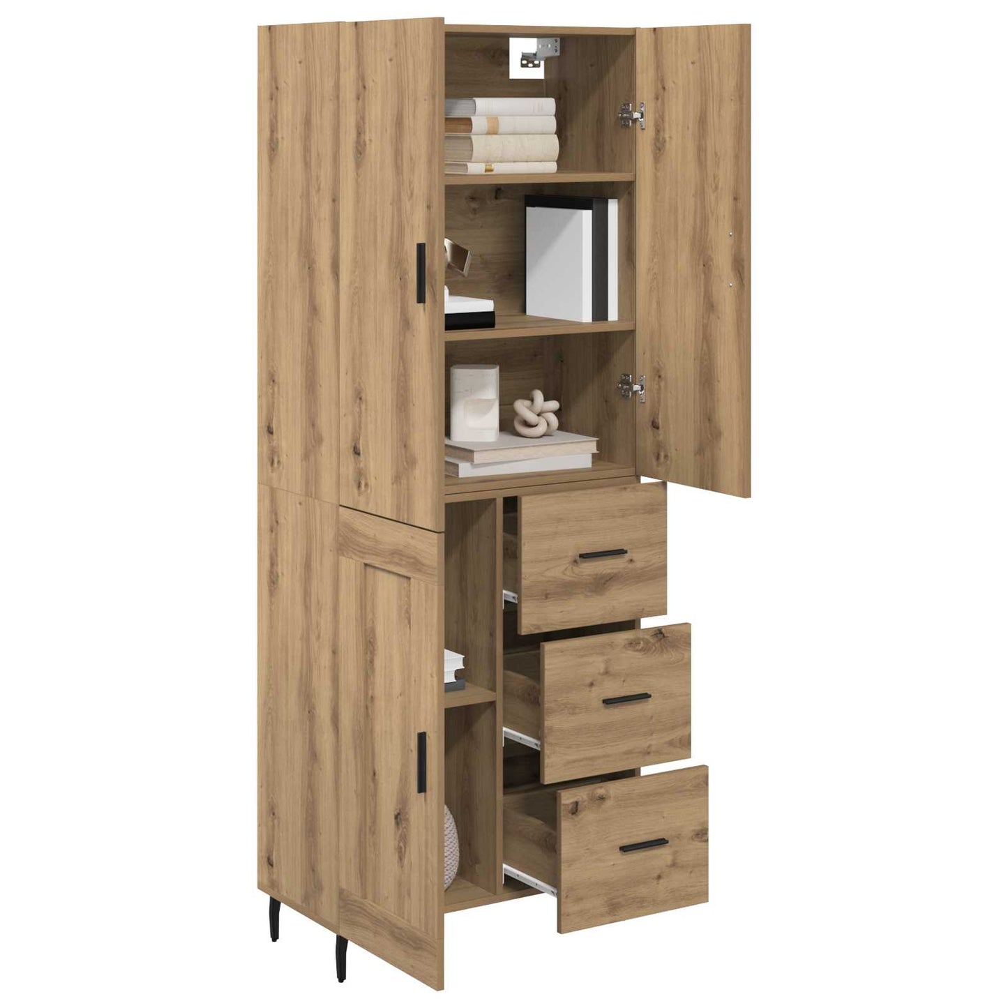 Highboard mit Schubladen Artisan-Eiche 69,5 x 34 x 180 cm