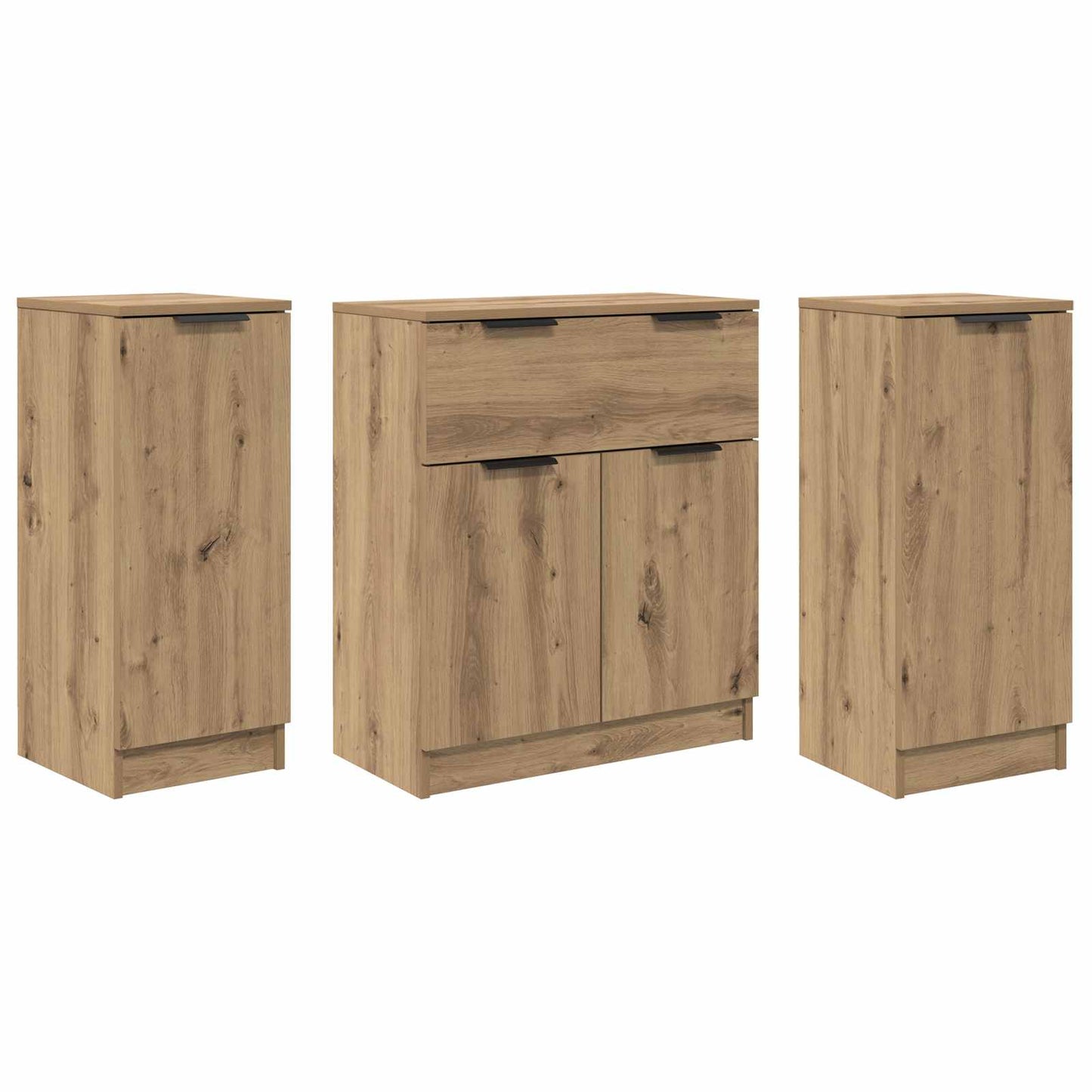 Sideboard mit Schubladen 3 pcs Artisan-Eiche Holzwerkstoff