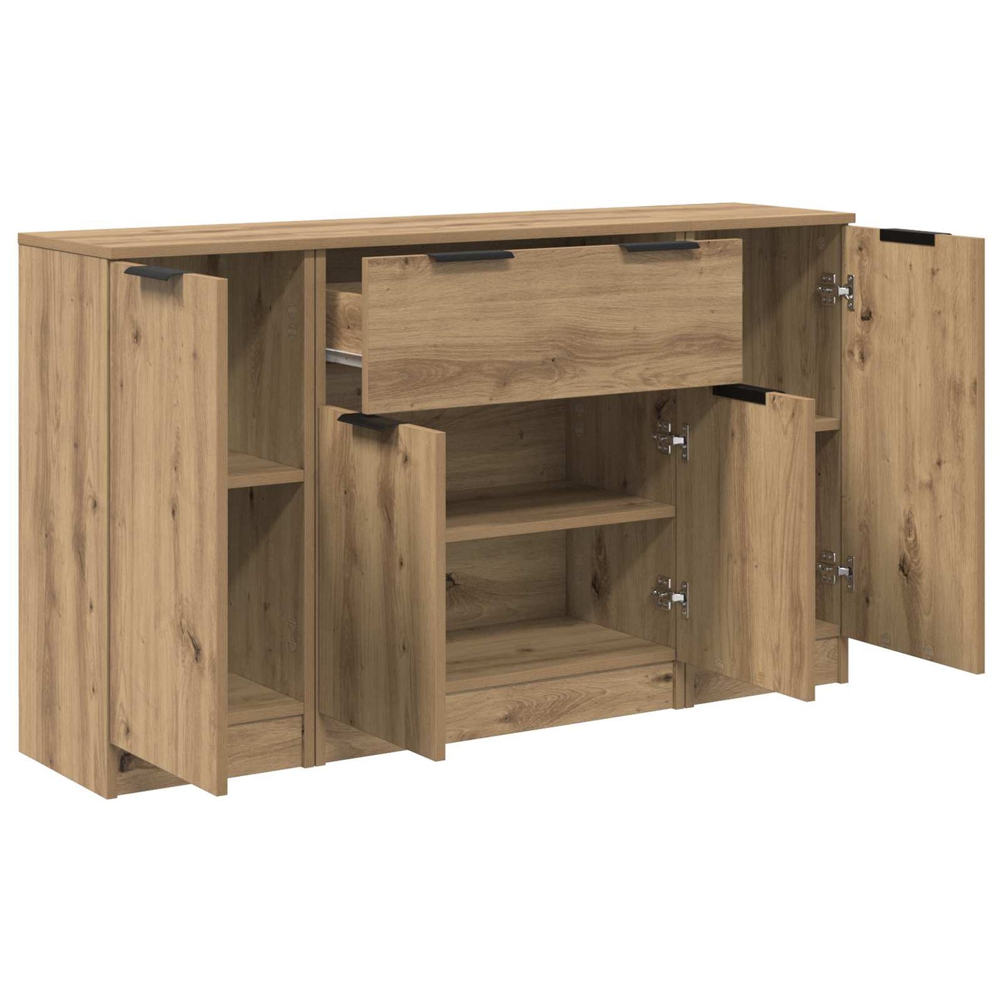 Sideboard mit Schubladen 3 pcs Artisan-Eiche Holzwerkstoff