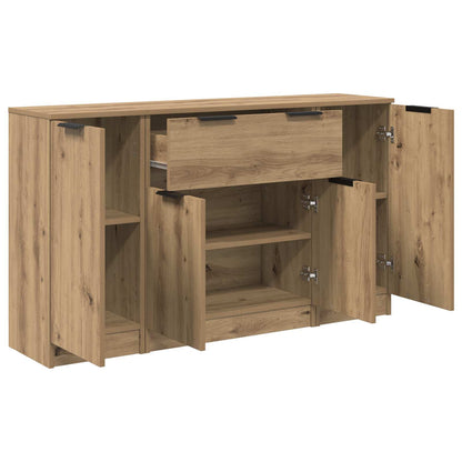 Sideboard mit Schubladen 3 pcs Artisan-Eiche Holzwerkstoff