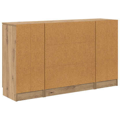 Sideboard mit Schubladen 3 pcs Artisan-Eiche Holzwerkstoff