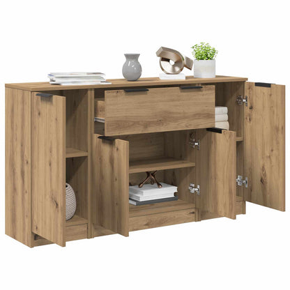 Sideboard mit Schubladen 3 pcs Artisan-Eiche Holzwerkstoff
