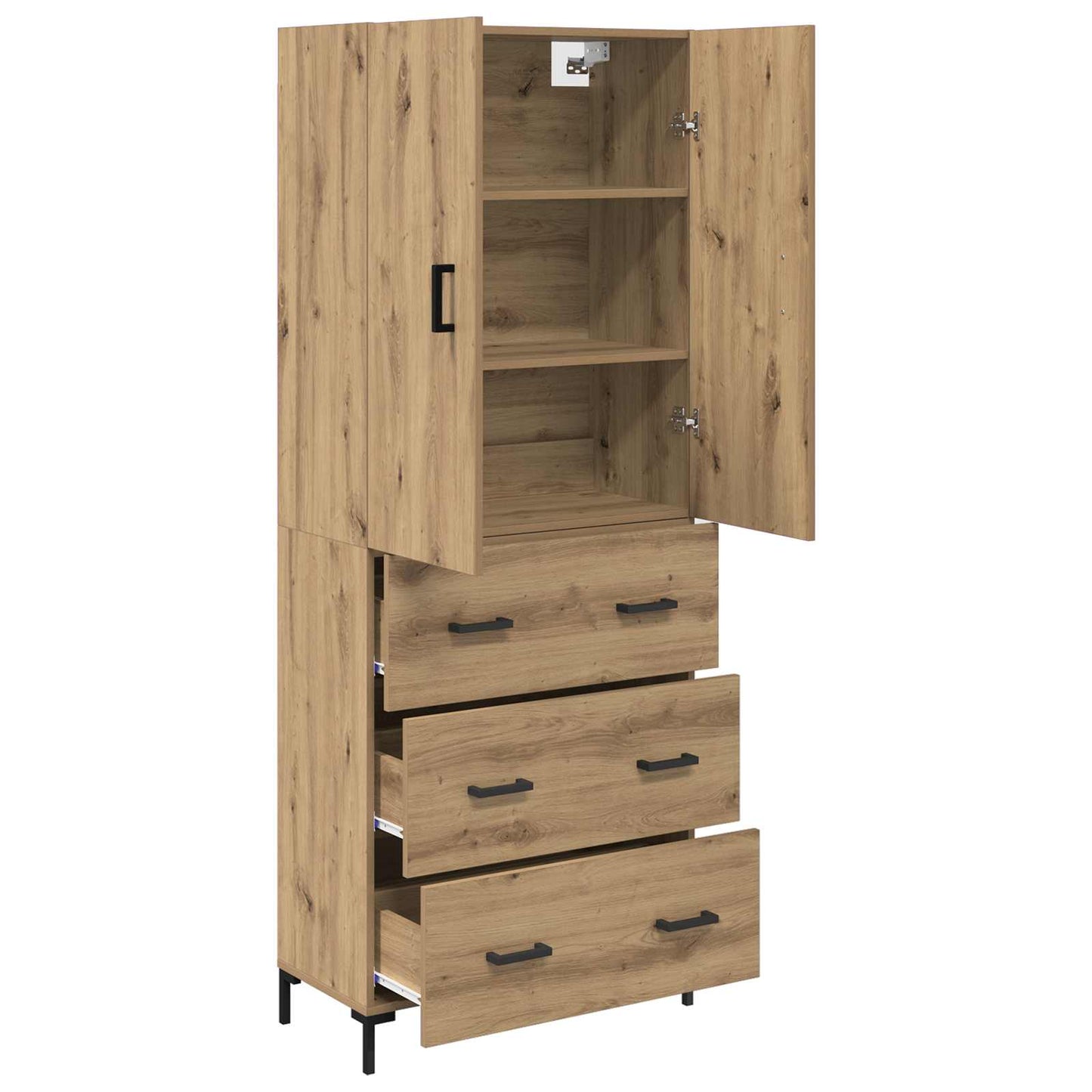 Highboard Artisan-Eiche 69,5 x 34 x 180 cm Holzwerkstoff