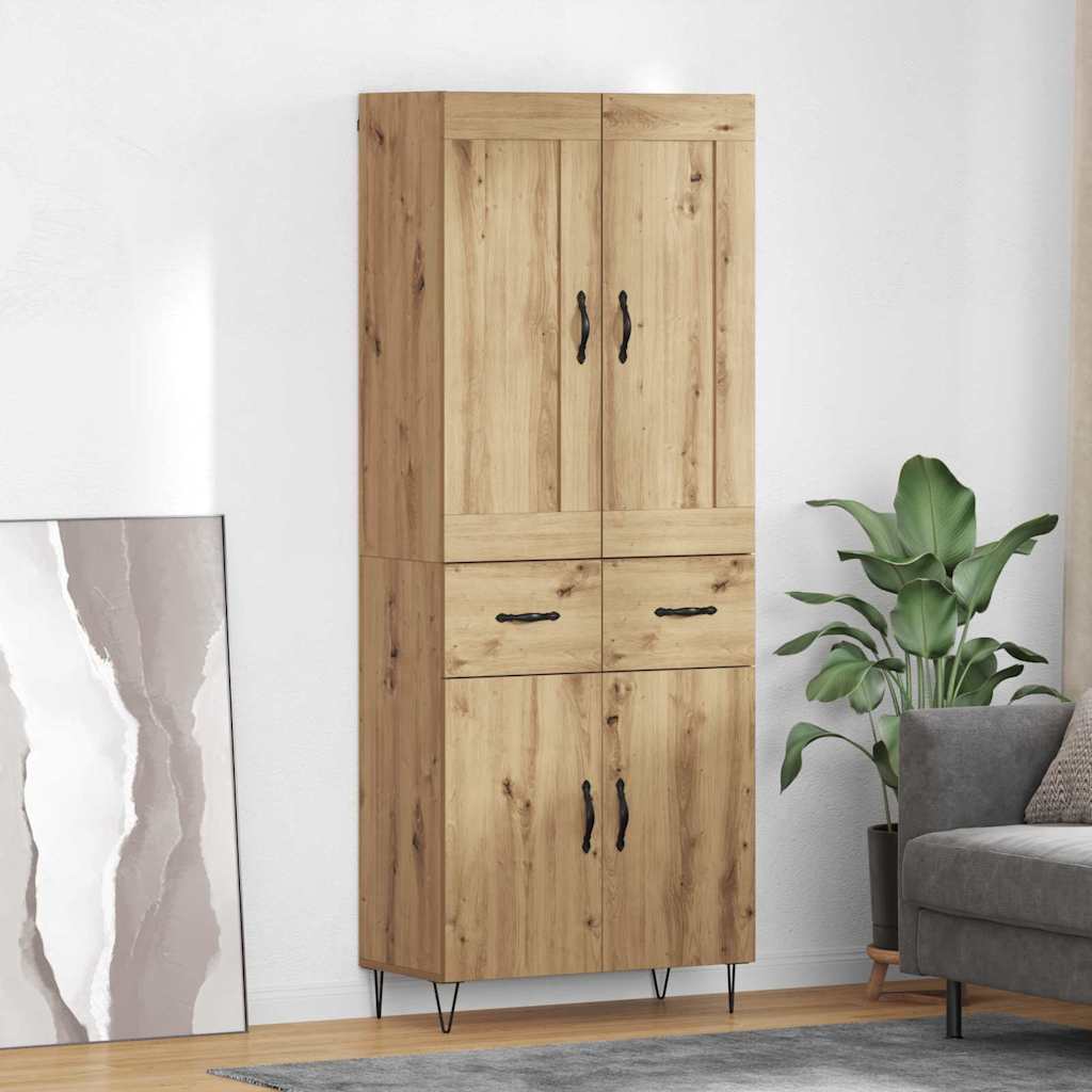 Highboard Artisan-Eiche 69,5 x 34 x 180 cm Holzwerkstoff