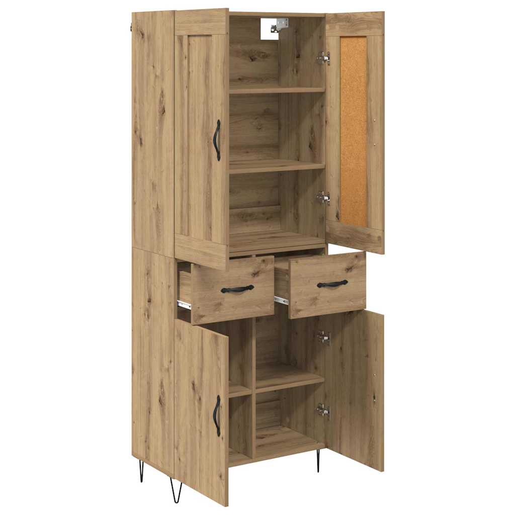 Highboard Artisan-Eiche 69,5 x 34 x 180 cm Holzwerkstoff