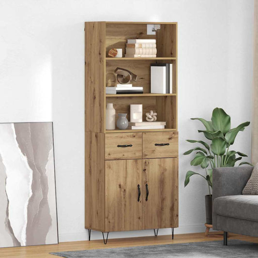 Highboard Artisan-Eiche 69,5 x 34 x 180 cm Holzwerkstoff