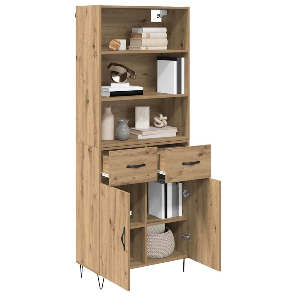 Highboard Artisan-Eiche 69,5 x 34 x 180 cm Holzwerkstoff