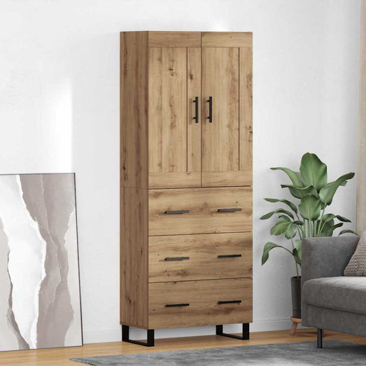 Highboard Artisan-Eiche 69,5 x 34 x 180 cm Holzwerkstoff