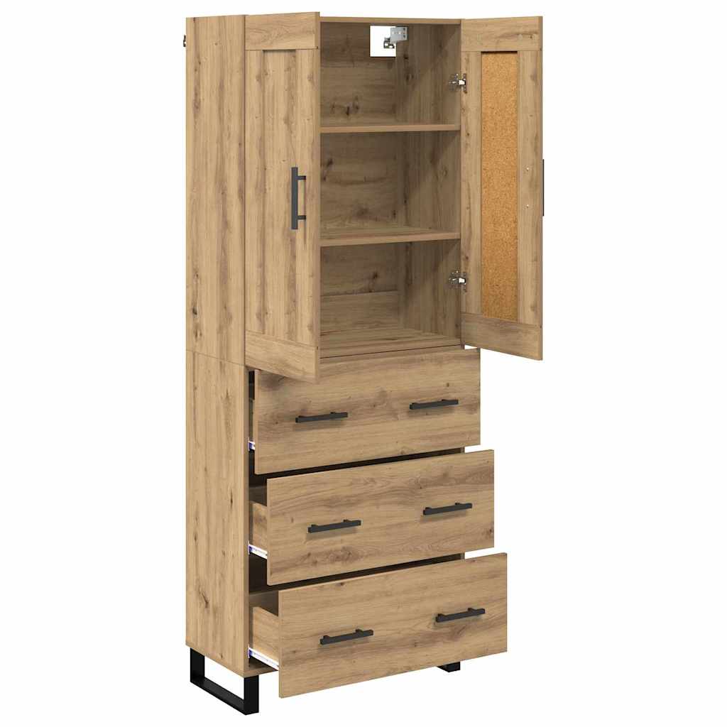 Highboard Artisan-Eiche 69,5 x 34 x 180 cm Holzwerkstoff