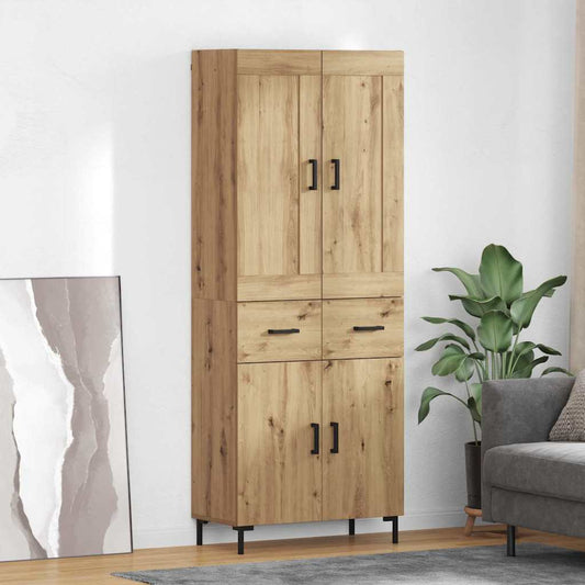 Highboard mit Schubladen 2 pcs Artisan-Eiche Holzwerkstoff