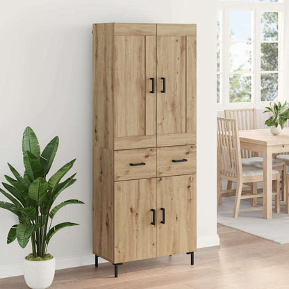 Highboard mit Schubladen 2 pcs Artisan-Eiche Holzwerkstoff