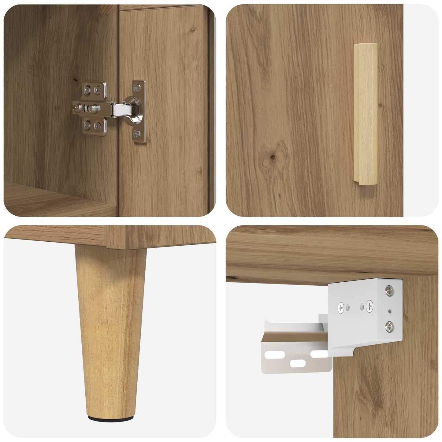 Highboard Artisan-Eiche 69,5 x 34 x 180 cm Holzwerkstoff