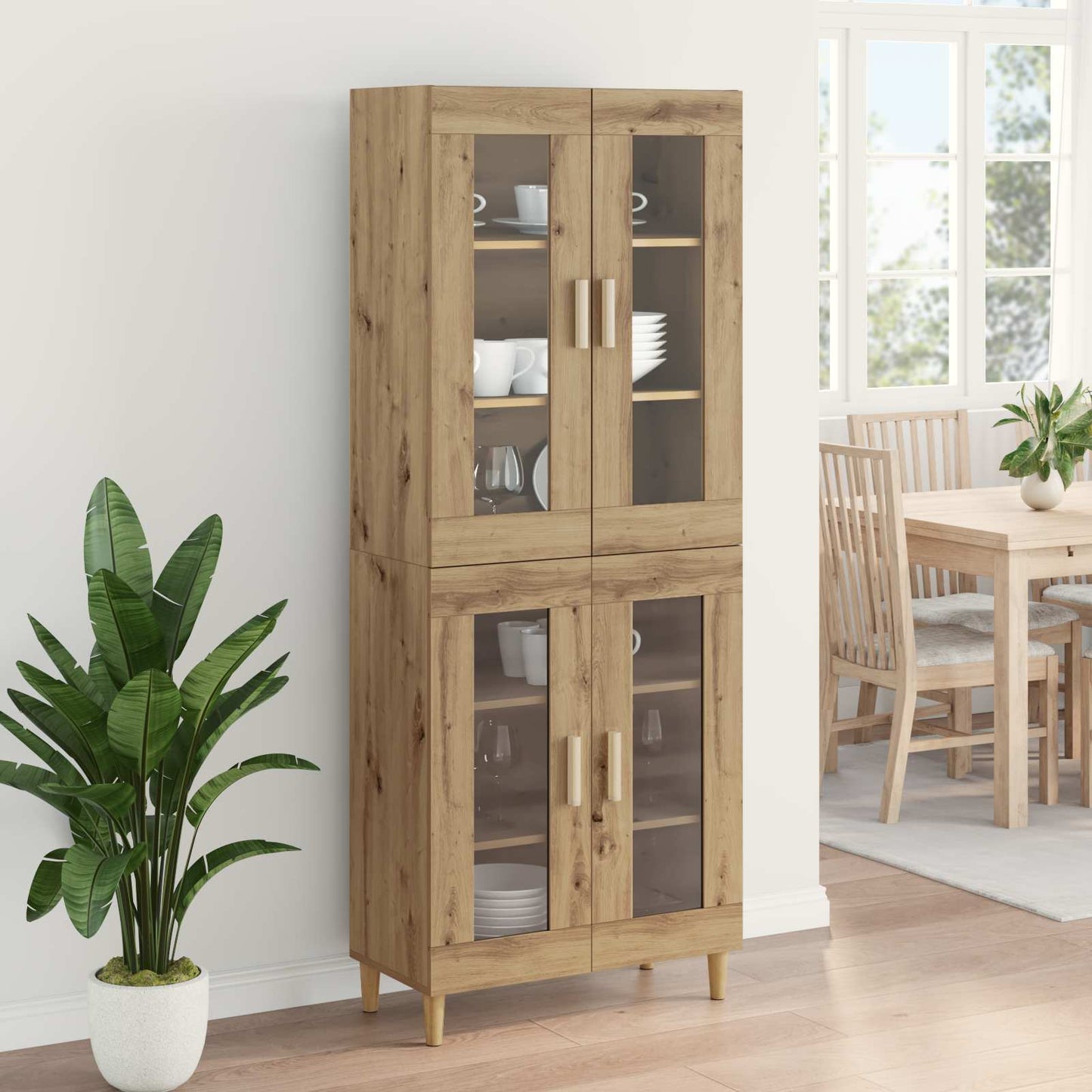 Highboard Artisan-Eiche 69,5 x 34 x 180 cm Holzwerkstoff
