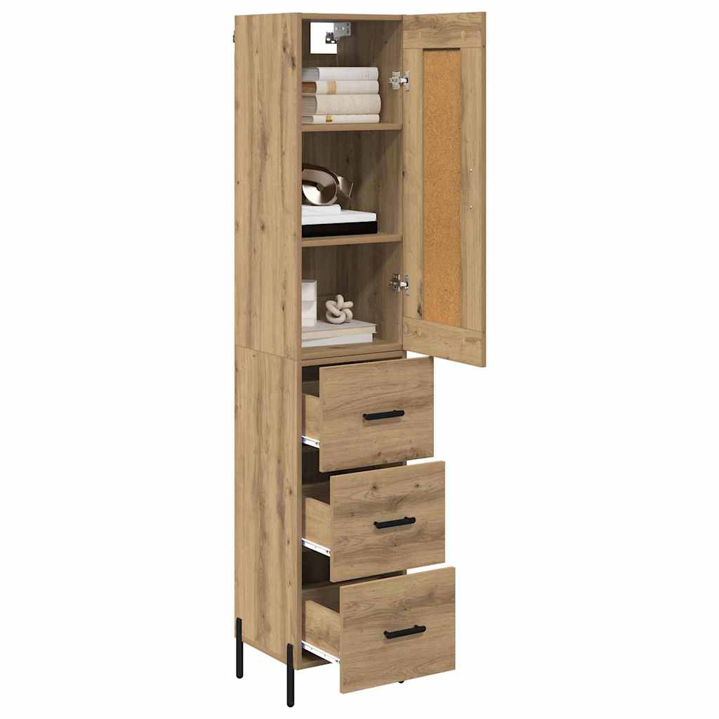 Highboard Artisan-Eiche 34,5 x 34 x 180 cm Holzwerkstoff