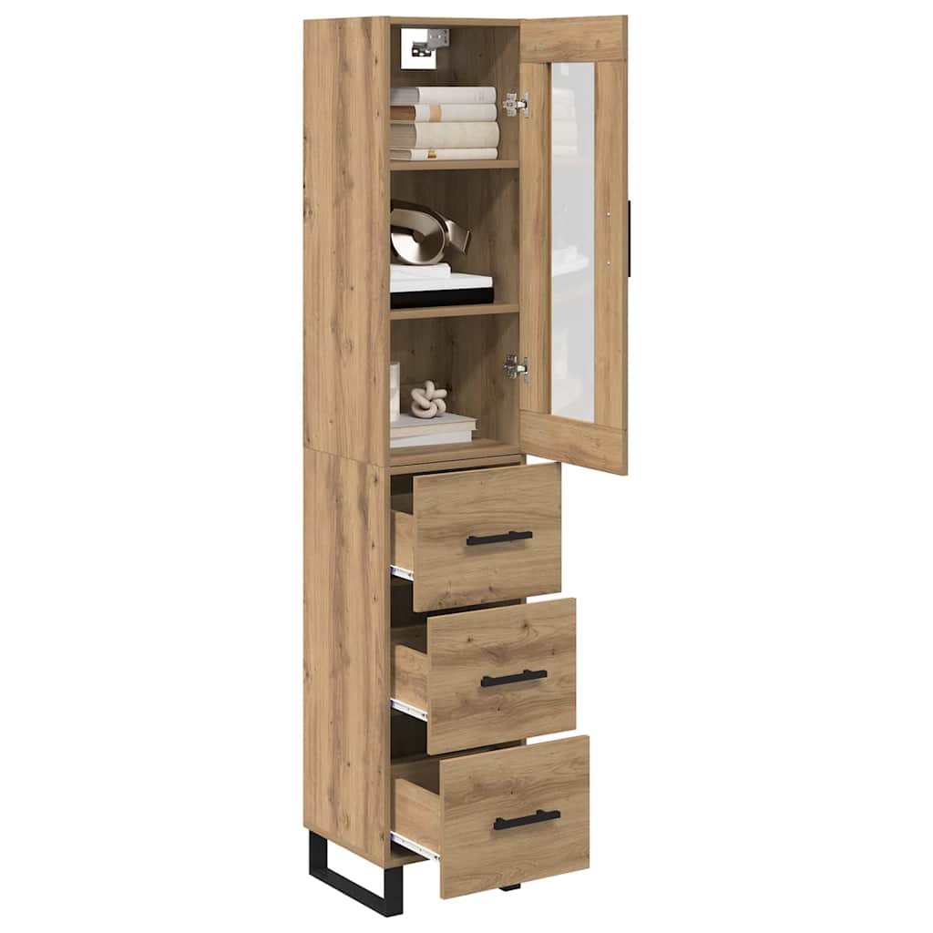 Highboard Artisan-Eiche 69,5 x 34 x 180 cm Holzwerkstoff