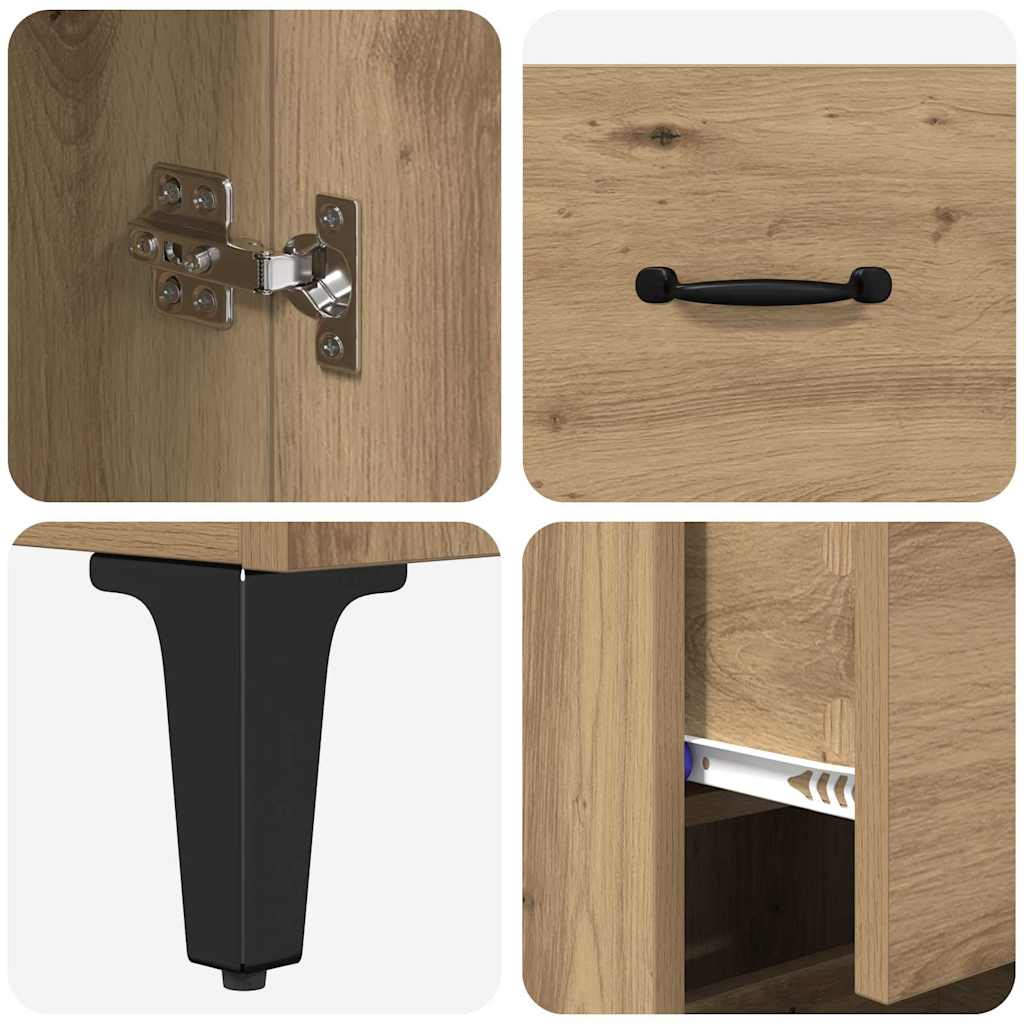 Highboard Artisan-Eiche 69,5 x 34 x 180 cm Holzwerkstoff