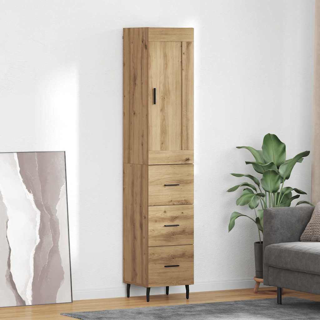 Highboard Artisan-Eiche 34,5 x 34 x 180 cm Holzwerkstoff