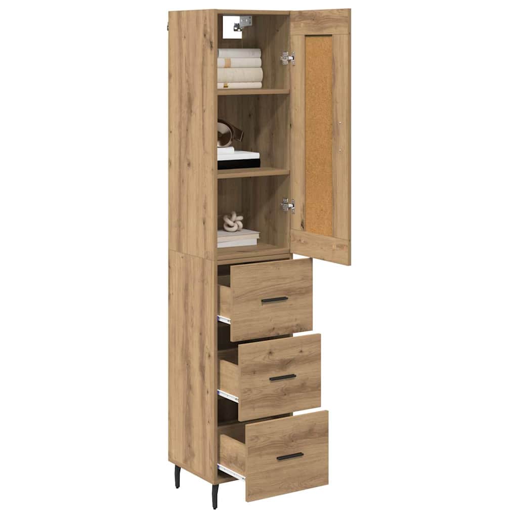 Highboard Artisan-Eiche 34,5 x 34 x 180 cm Holzwerkstoff